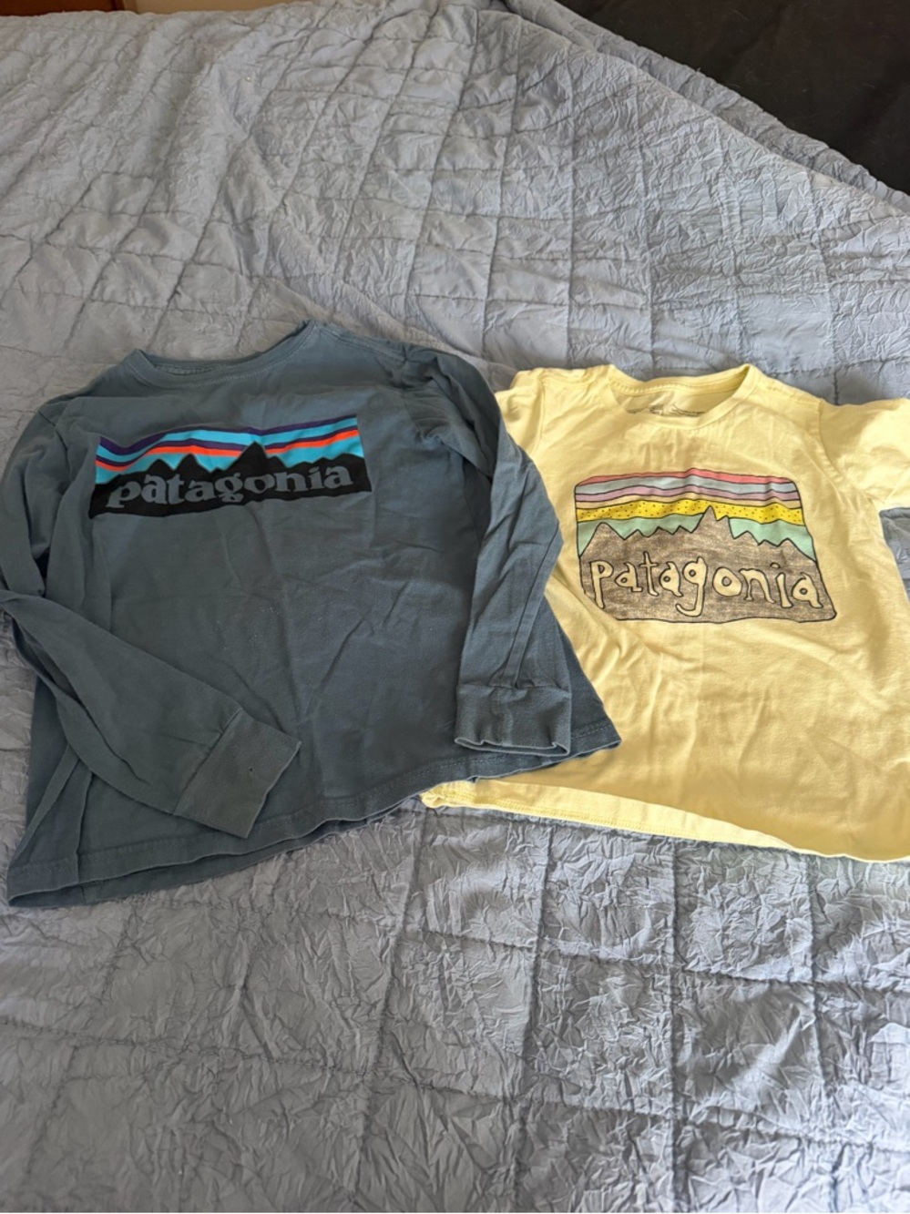 Patagonia Kids Long-Sleeve Logo Tee and short sleeve size 5